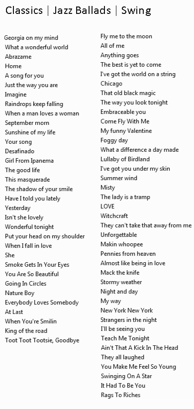 Jazz ballads - Swing - Sinatra