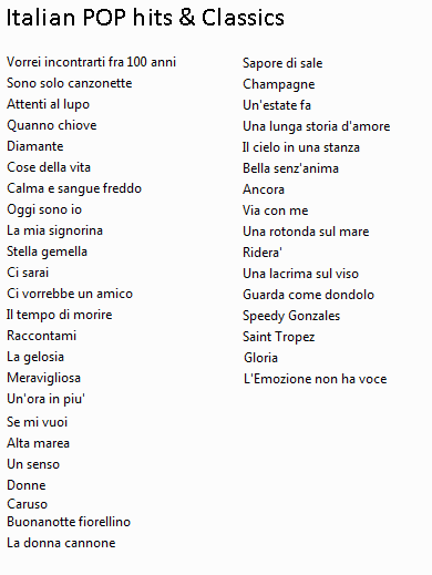 Italian POP - Italian classics
